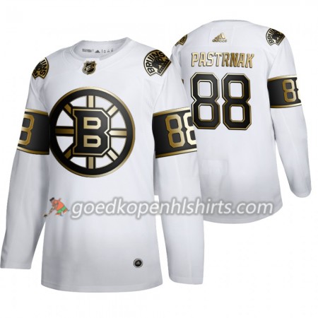 Boston Bruins David Pastrnak 88 Adidas 2019-2020 Golden Edition Wit Authentic Shirt - Mannen